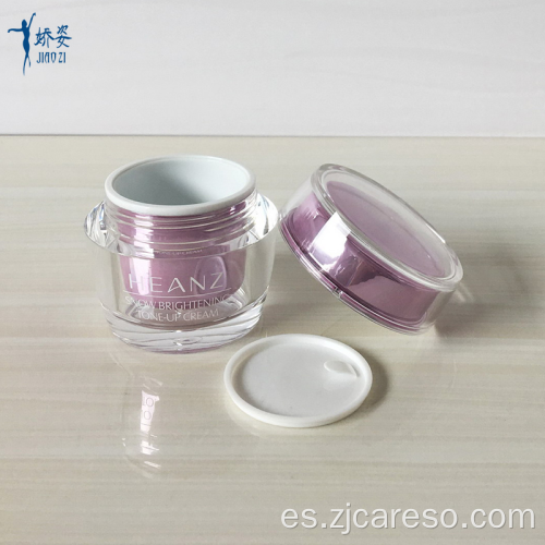 Tarro de crema acrílica rosa para el cuidado de la piel para cosméticos